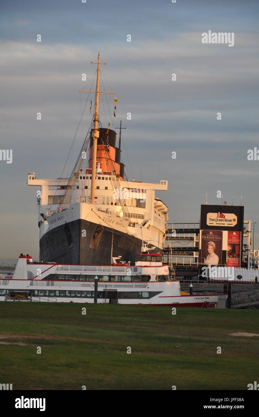 Queen Mary a Long Beach Foto Stock