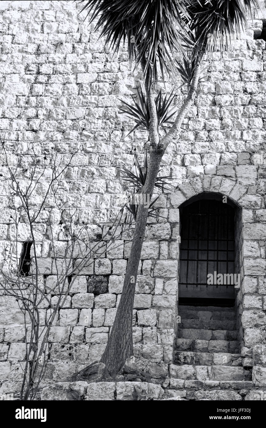 I resti del castello dei Crociati in Israele Foto Stock