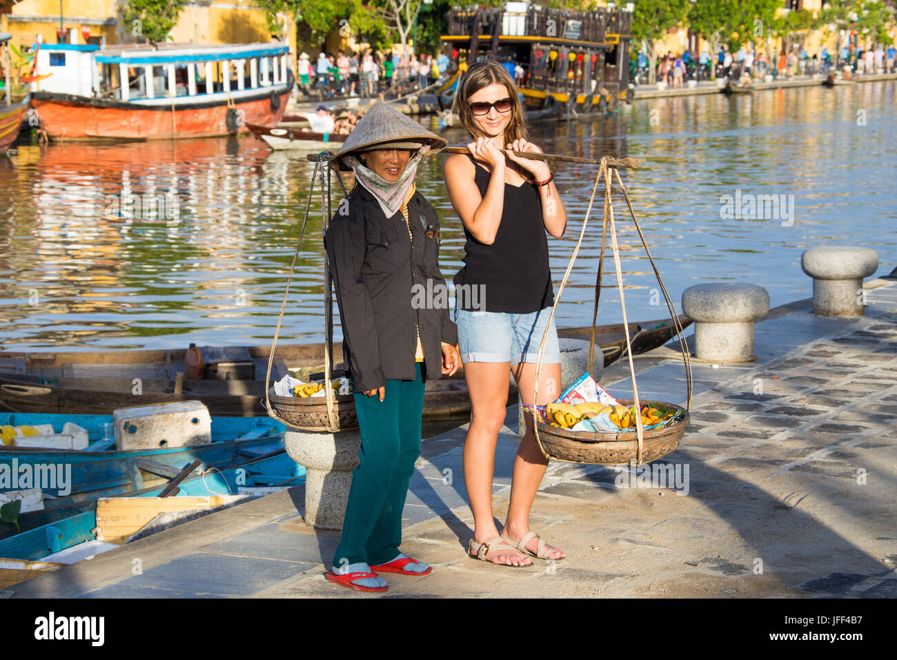 Tourist in Hoi An, Vietnam Foto Stock