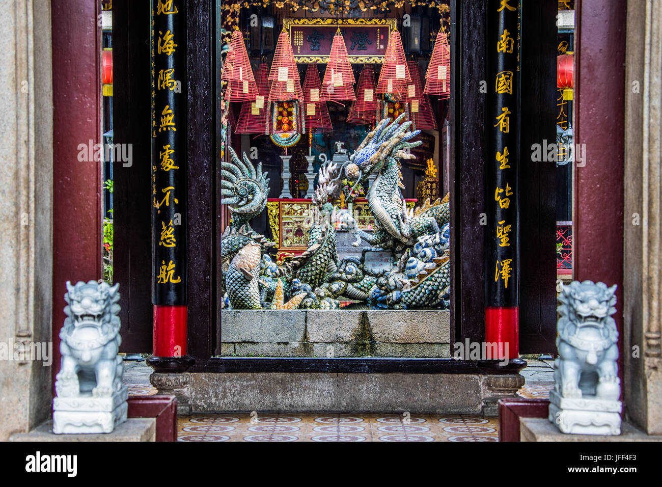 Hoi Quan Quang Dong, Cantonese Hokien (Fujian) Sala Riunioni, Phuc Kien in Hoi An Vietnam Foto Stock