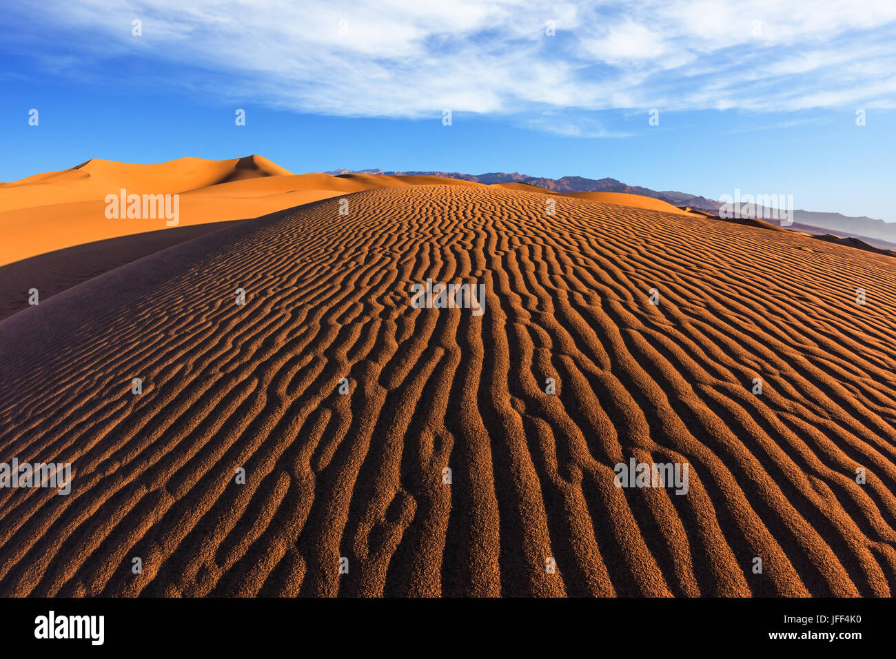 Dune di sabbia nella Valle della Morte, STATI UNITI D'AMERICA Foto Stock