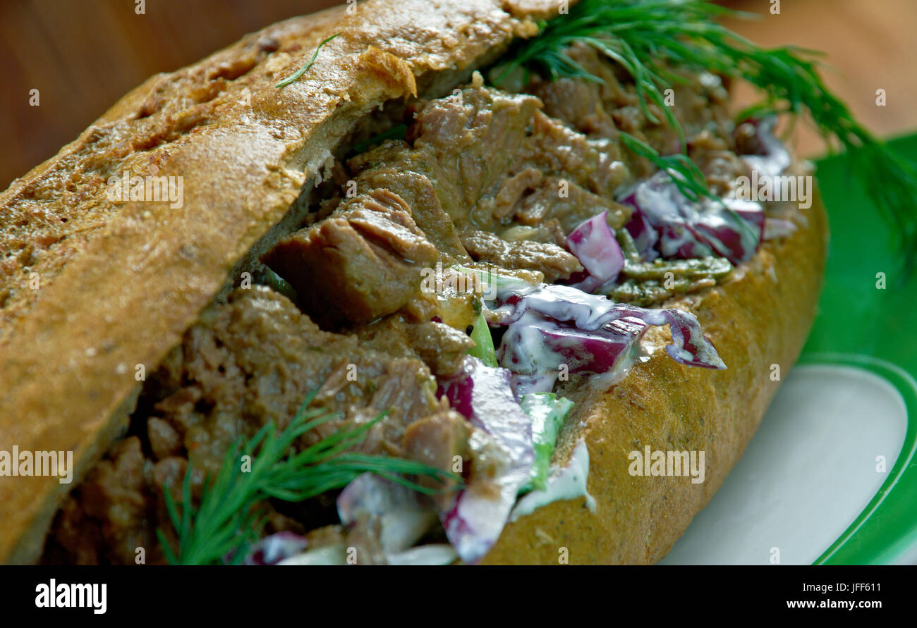 Southern Barbecue sandwich di manzo Foto Stock