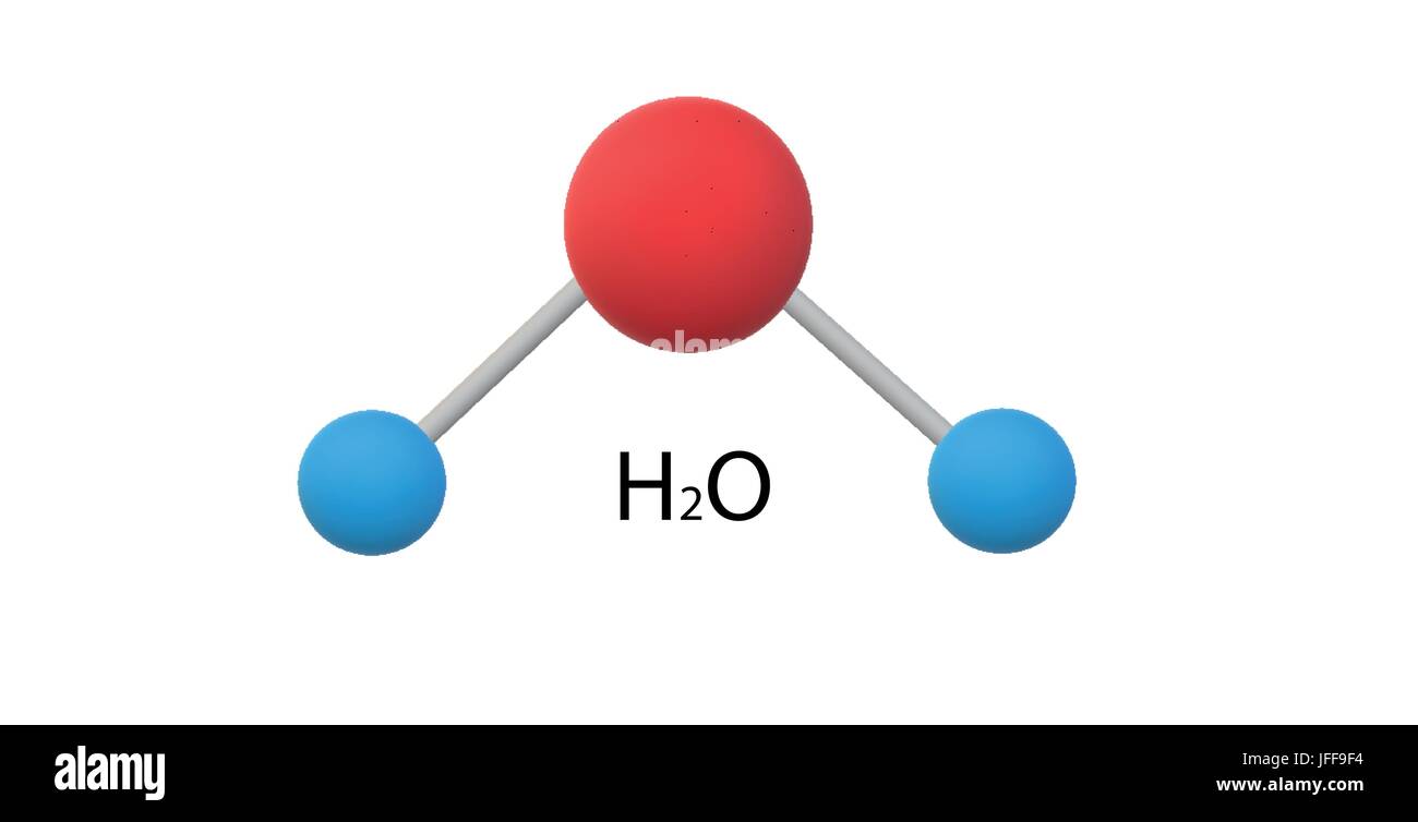 H2O modello di molecola Illustrazione Vettoriale