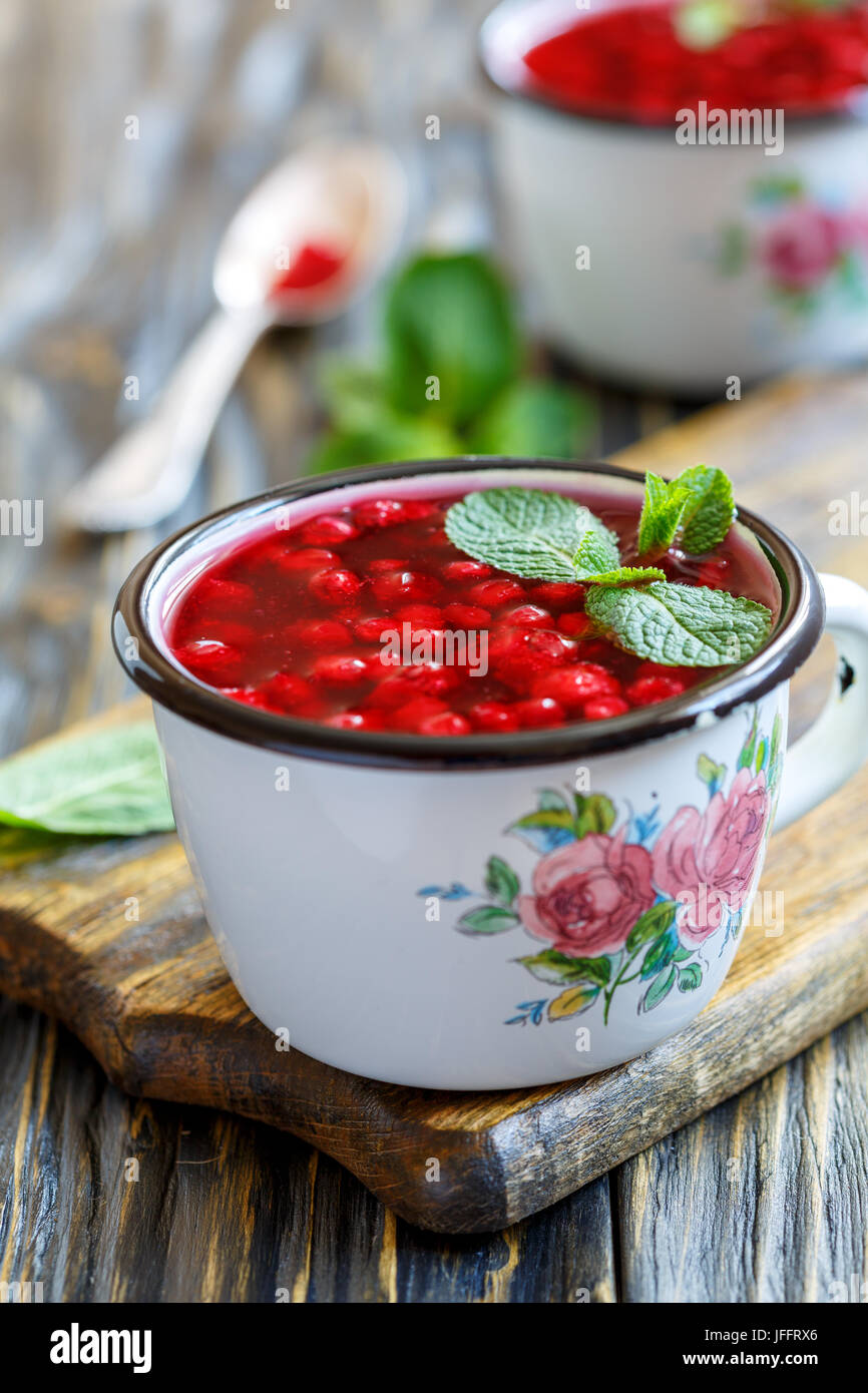 Vitamina jelly da mirtilli rossi freschi. Foto Stock