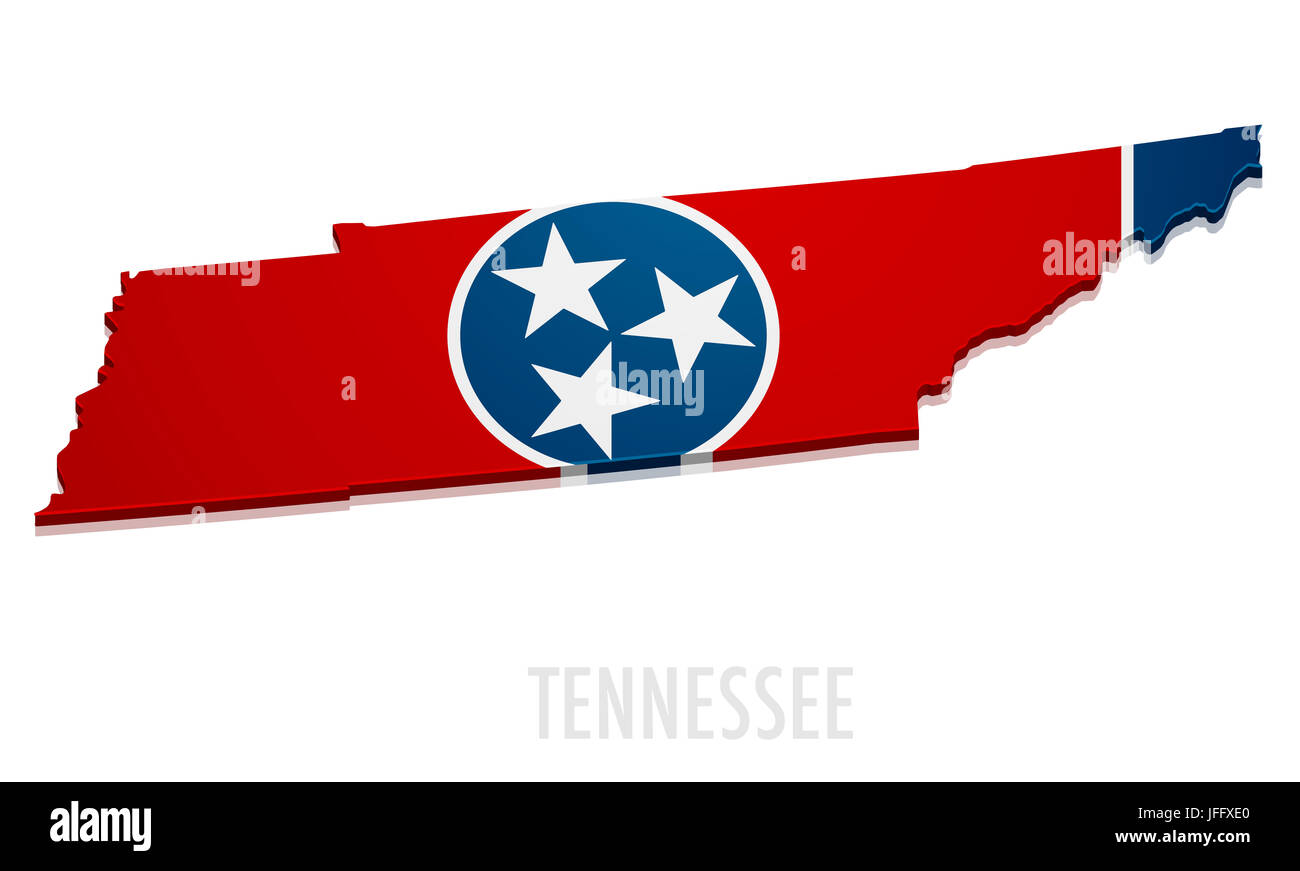 Mappa di Tennessee Foto Stock