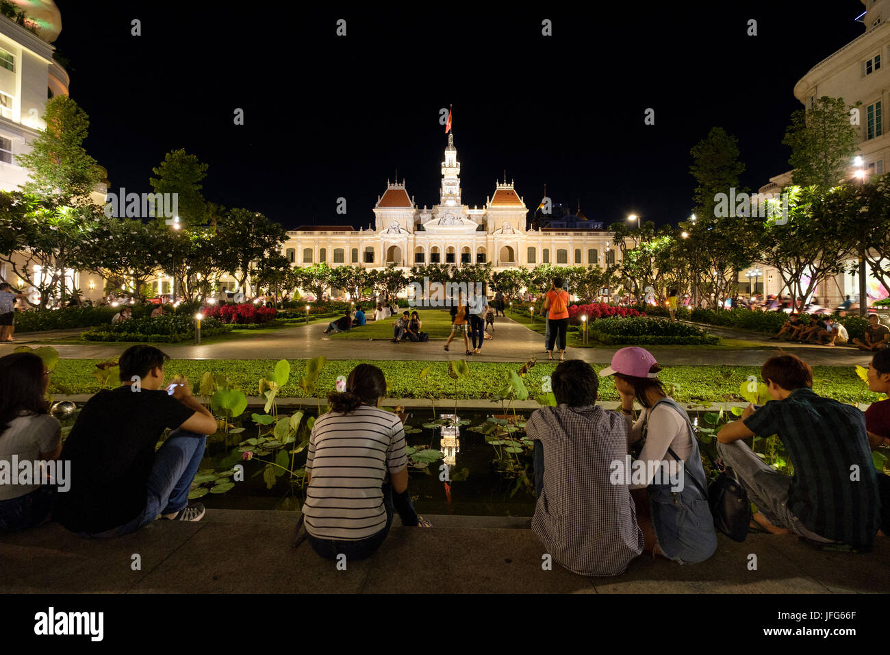 Ho Chi Minh City Hall building, Vietnam Asia Foto Stock