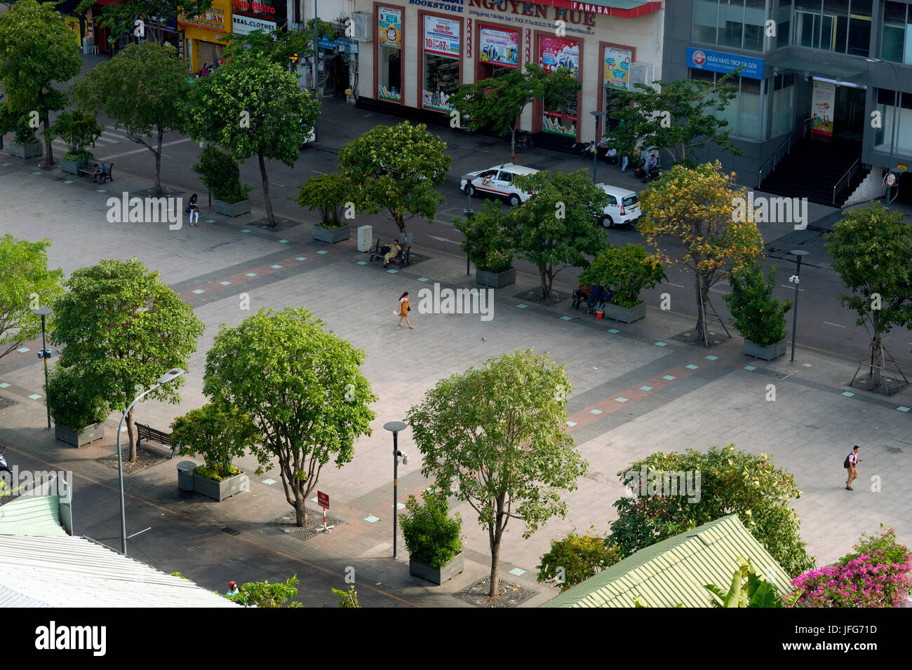Nguyen Hue Street nella città di Ho Chi Minh, Vietnam Asia Foto Stock