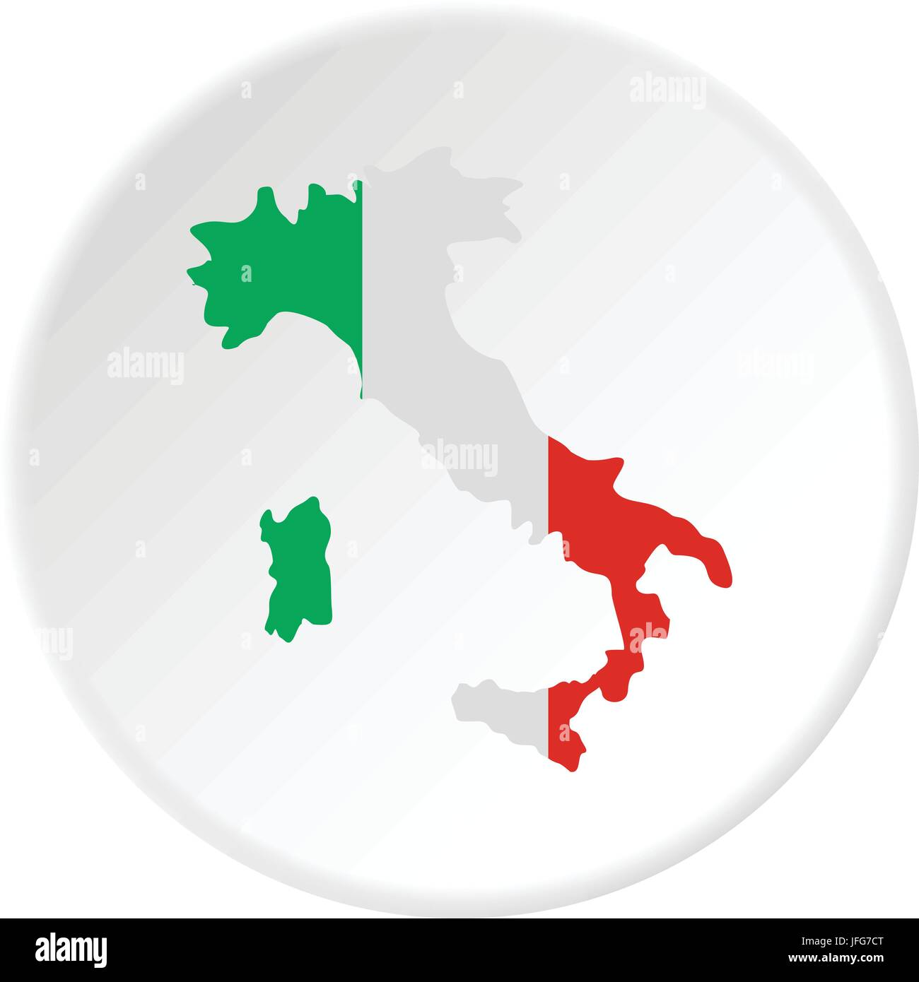 Italia icona mappa cerchio Illustrazione Vettoriale