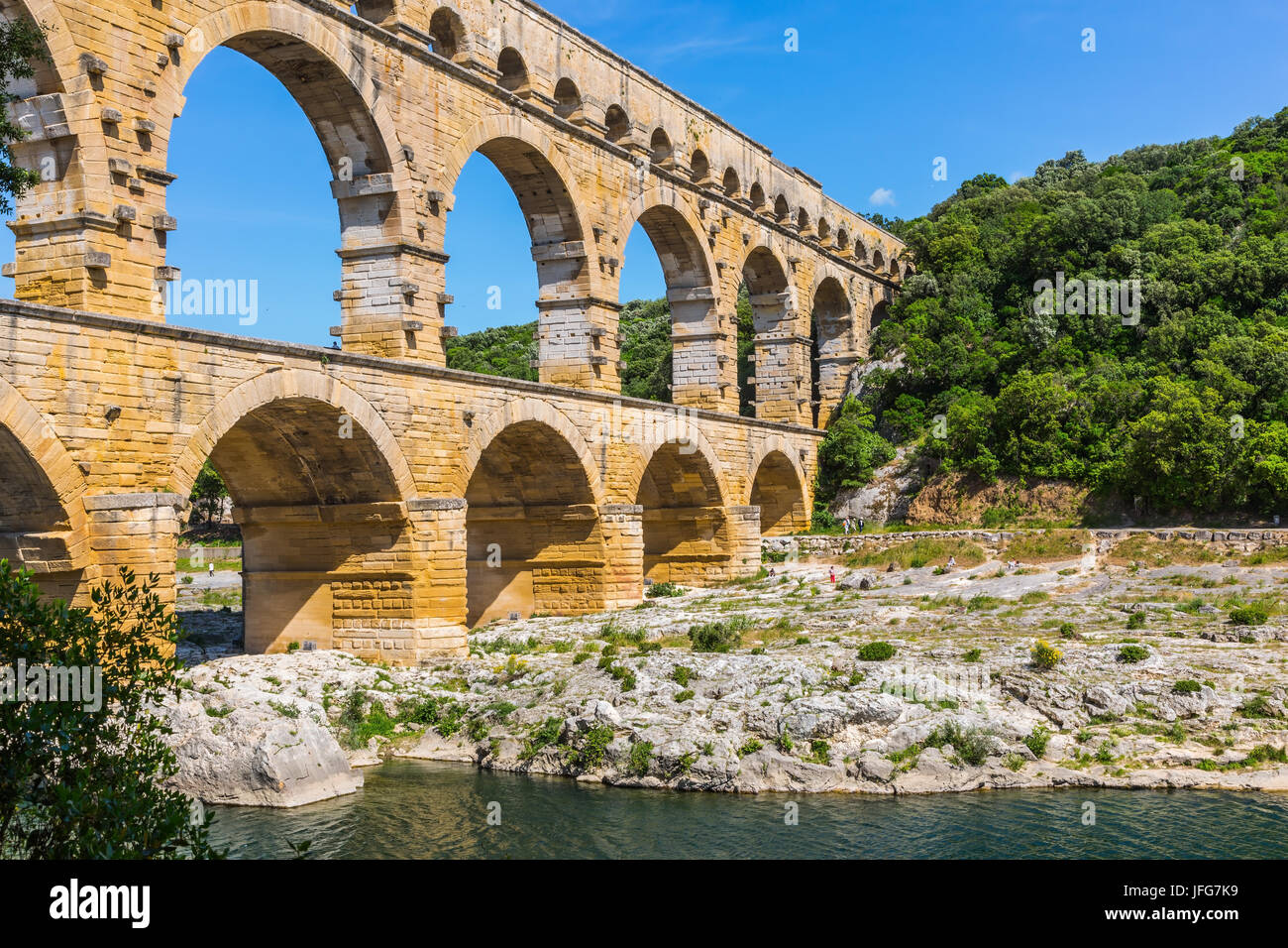 Pont du Gard è il più alto acquedotto romano Foto Stock