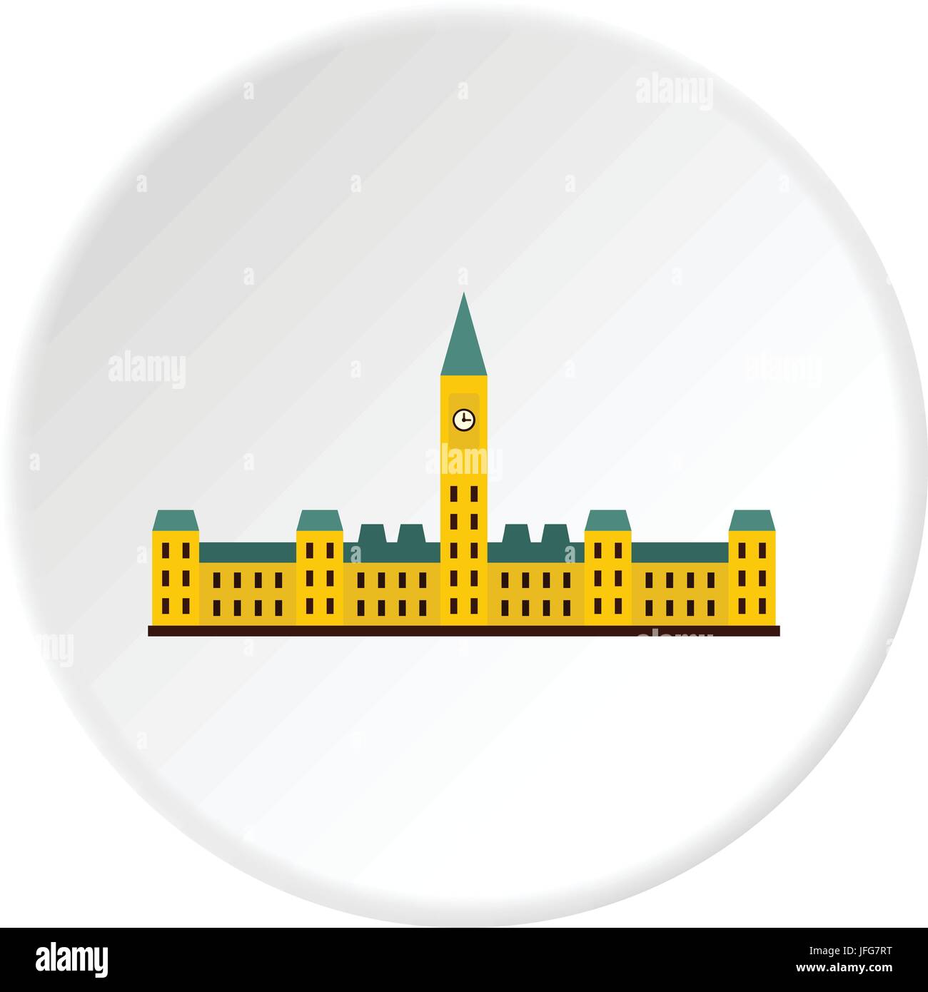 Parliament Hill, icona di Ottawa cerchio Illustrazione Vettoriale