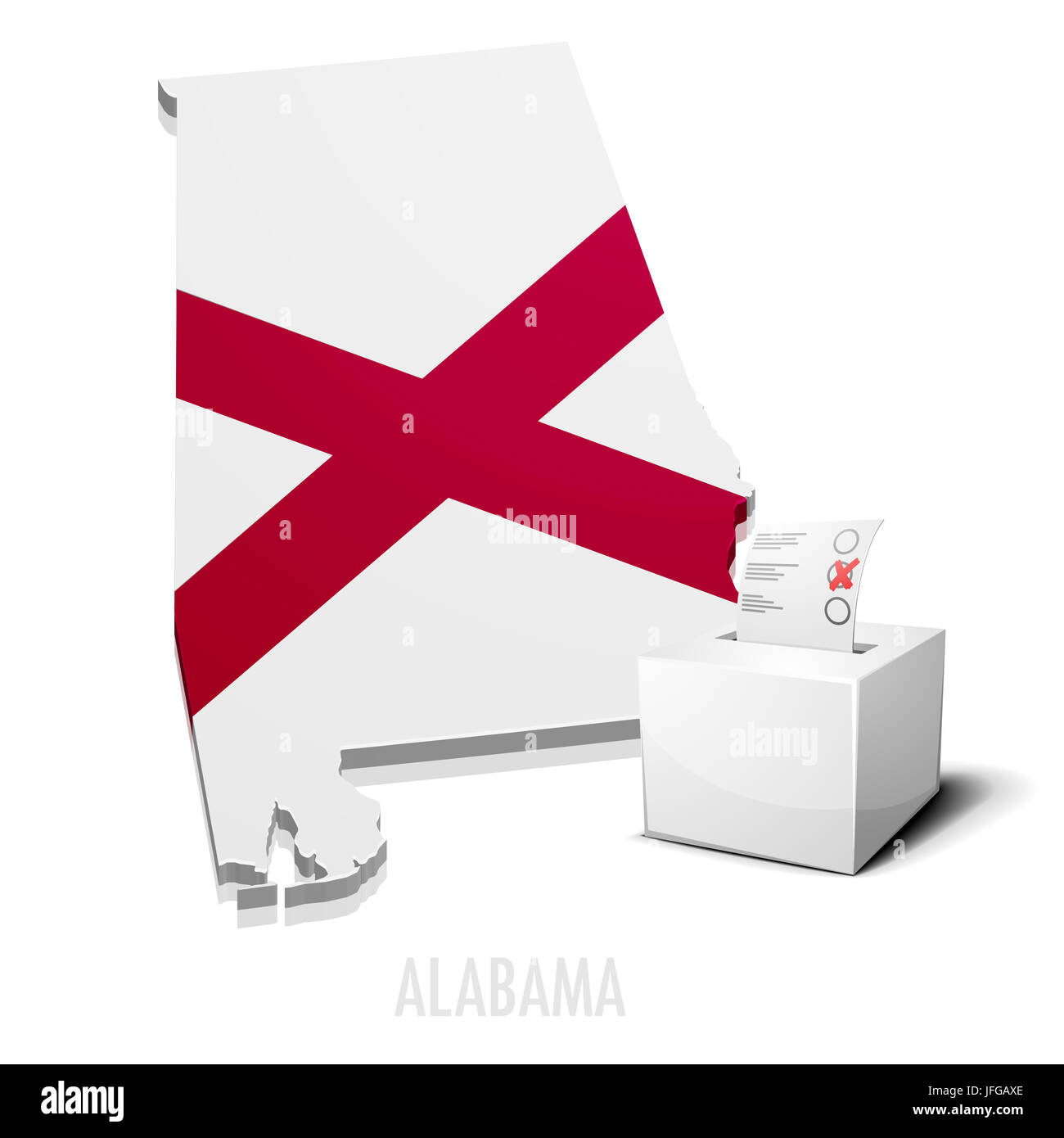 Mappa ballotbox Alabama Foto Stock