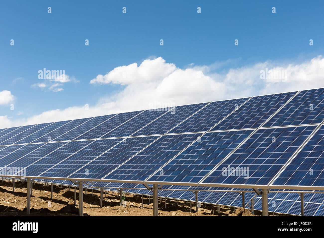 Energia solare in altopiano tibetano Foto Stock