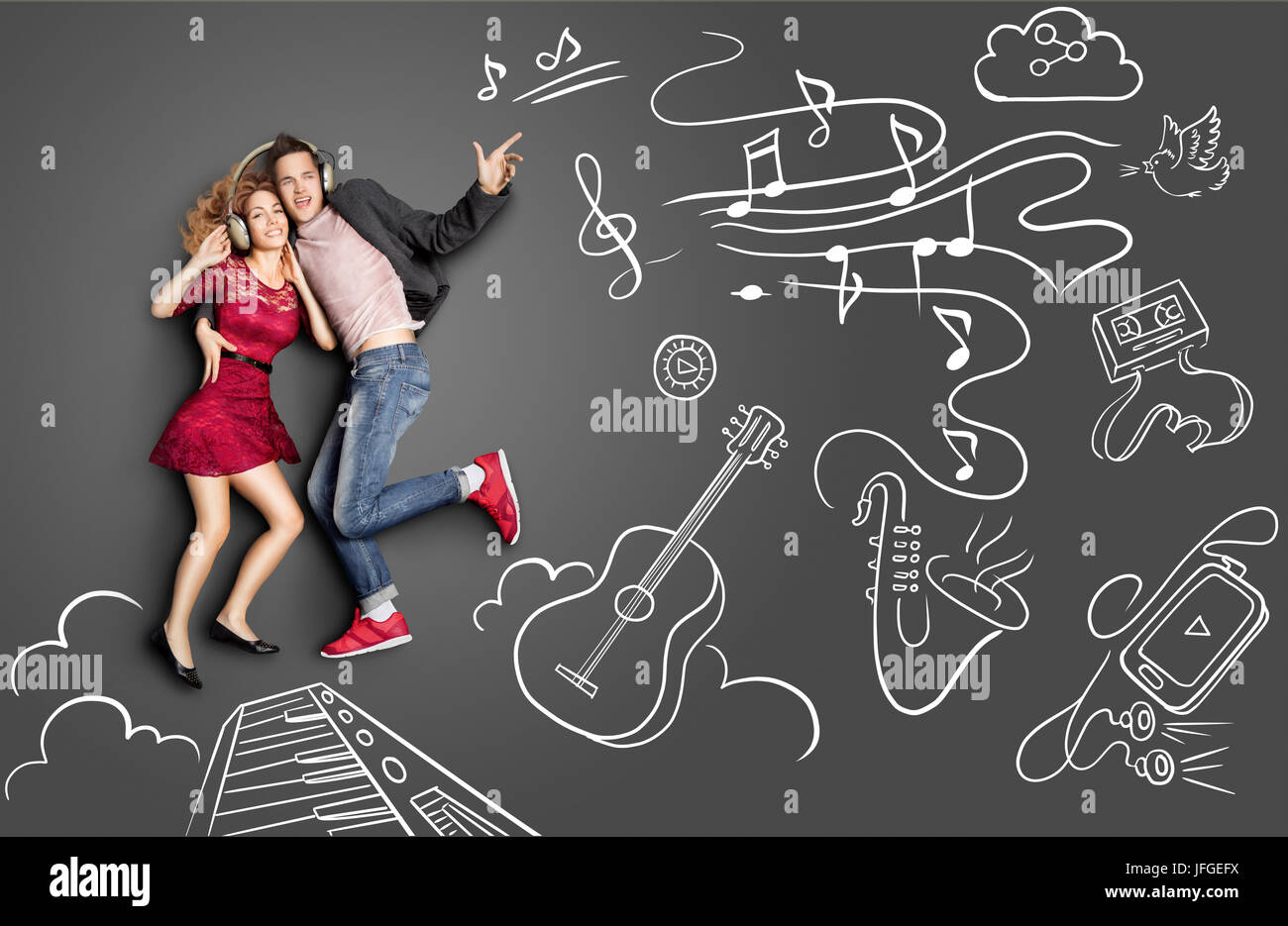 Data e musica. Foto Stock