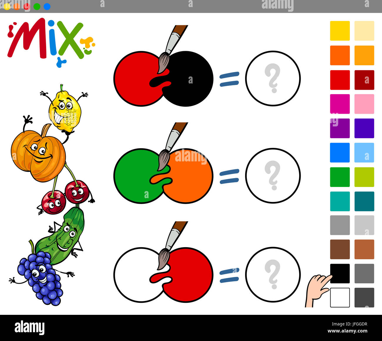 Mescolare i colori gioco per bambini Foto stock - Alamy