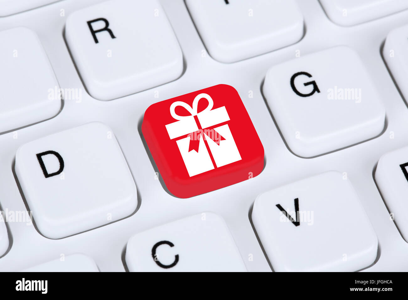 Geschenke Shopping online bestellen einkaufen im Internet Foto Stock