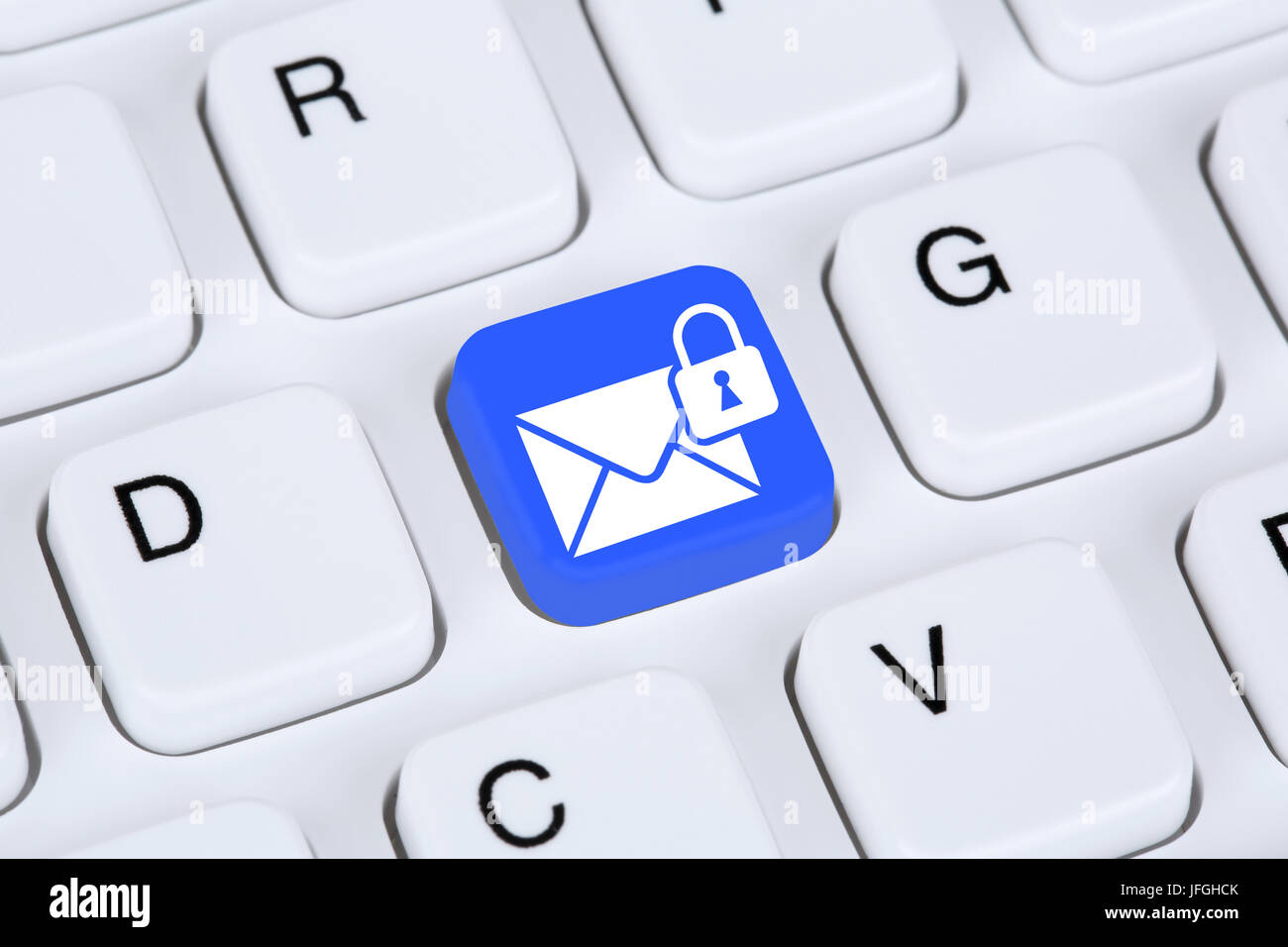Sichere Verschlüsselte E-Mail senden im Internet Foto Stock