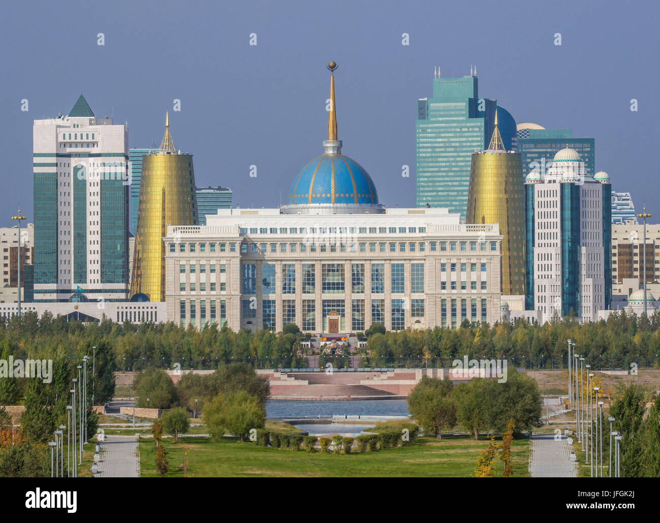 Il Kazakistan, Astana City, Nuova città amministrativa, Presidente Palace Foto Stock