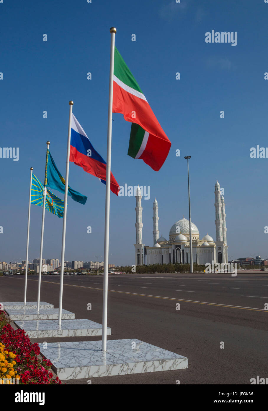 Il Kazakistan, Astana City, Nuova città amministrativa, Hazret la Moschea del Sultano Foto Stock