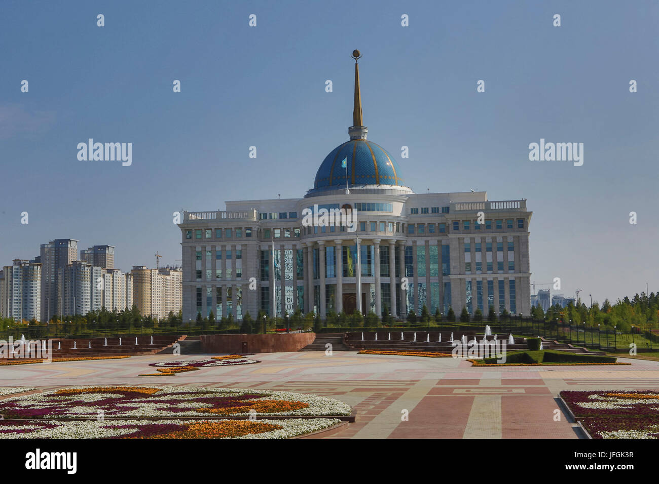Il Kazakistan, Astana City, Nuova città amministrativa, Presidente Palace Ak-Orda Foto Stock