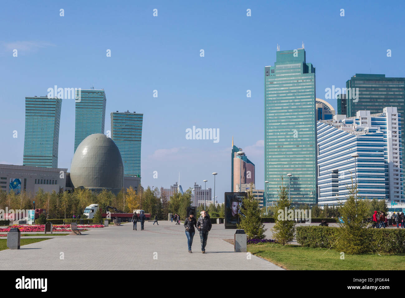 Il Kazakistan, Astana City, Nuova città amministrativa, Nurzhol Avenue, archivio nazionale Foto Stock