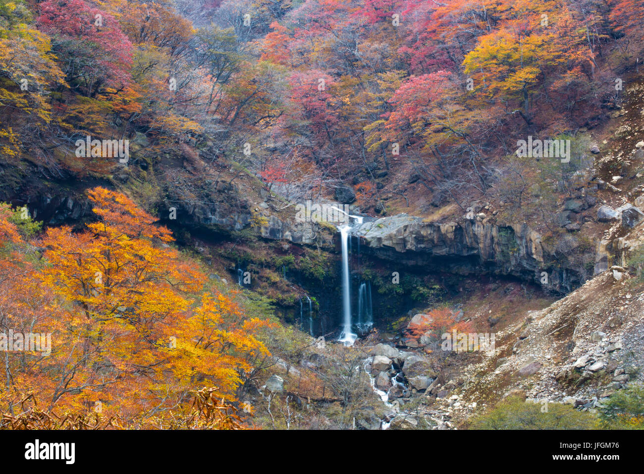 Giappone, città di Nikko, cascata Foto Stock