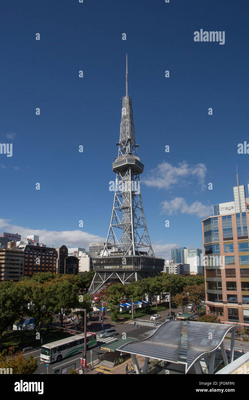 Giappone, città di Nagoya, Sakae District, Nagoya TV Tower Foto Stock