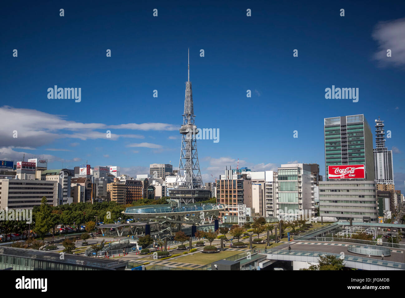 Giappone, città di Nagoya, Sakae District, Nagoya TV Tower Foto Stock