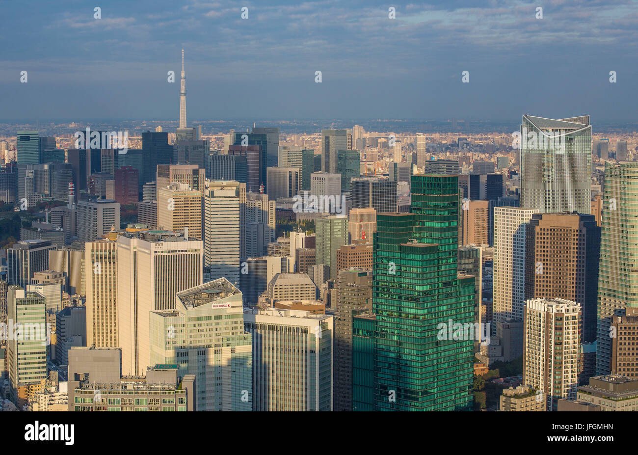 Giappone Tokyo City, Down Town Tokyo e Sky Tower ad albero Foto Stock