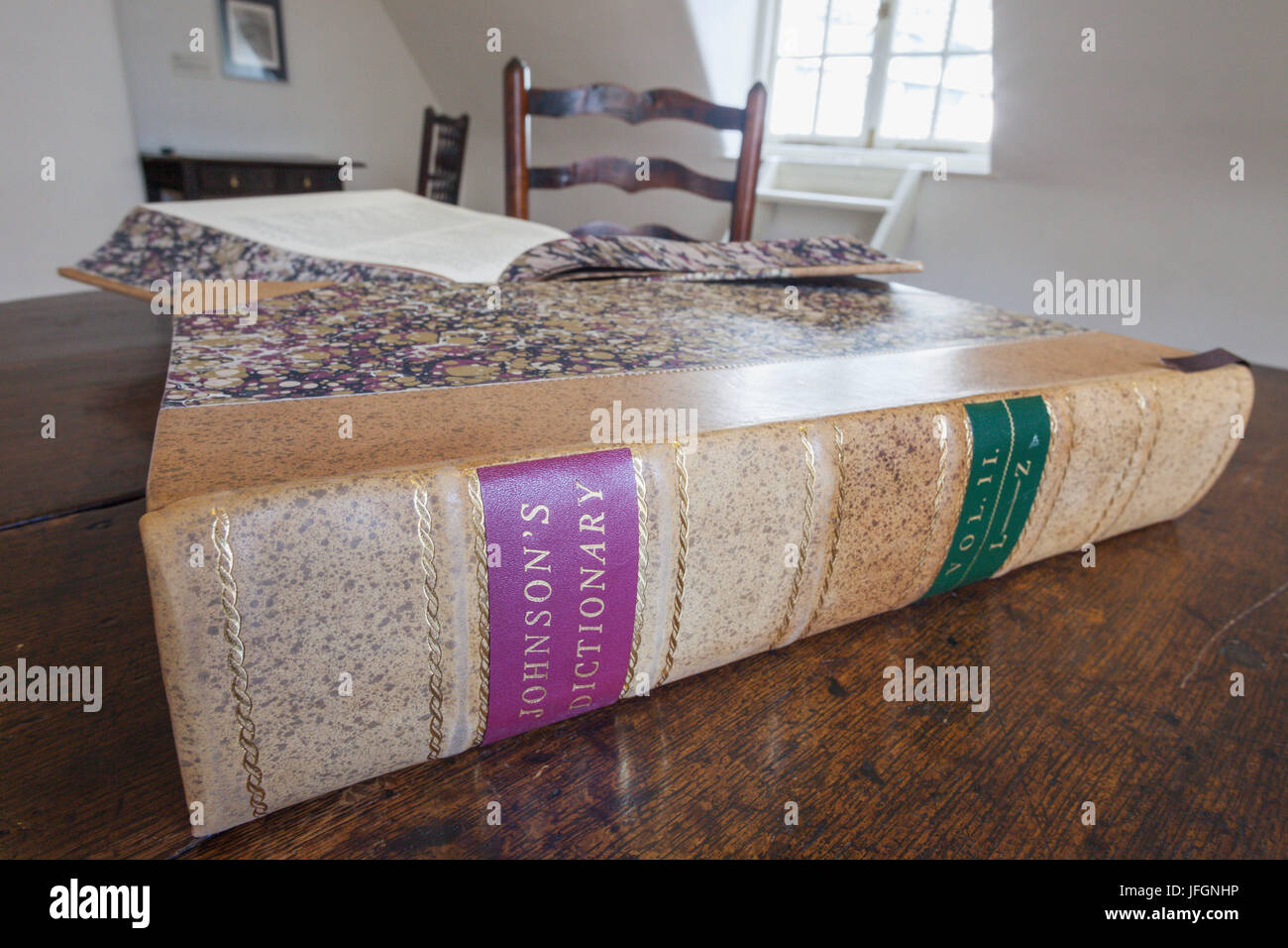 Inghilterra, Londra, Città, Dr.Johnson's House, mostre di Dr.Johnson's Dictionary Foto Stock