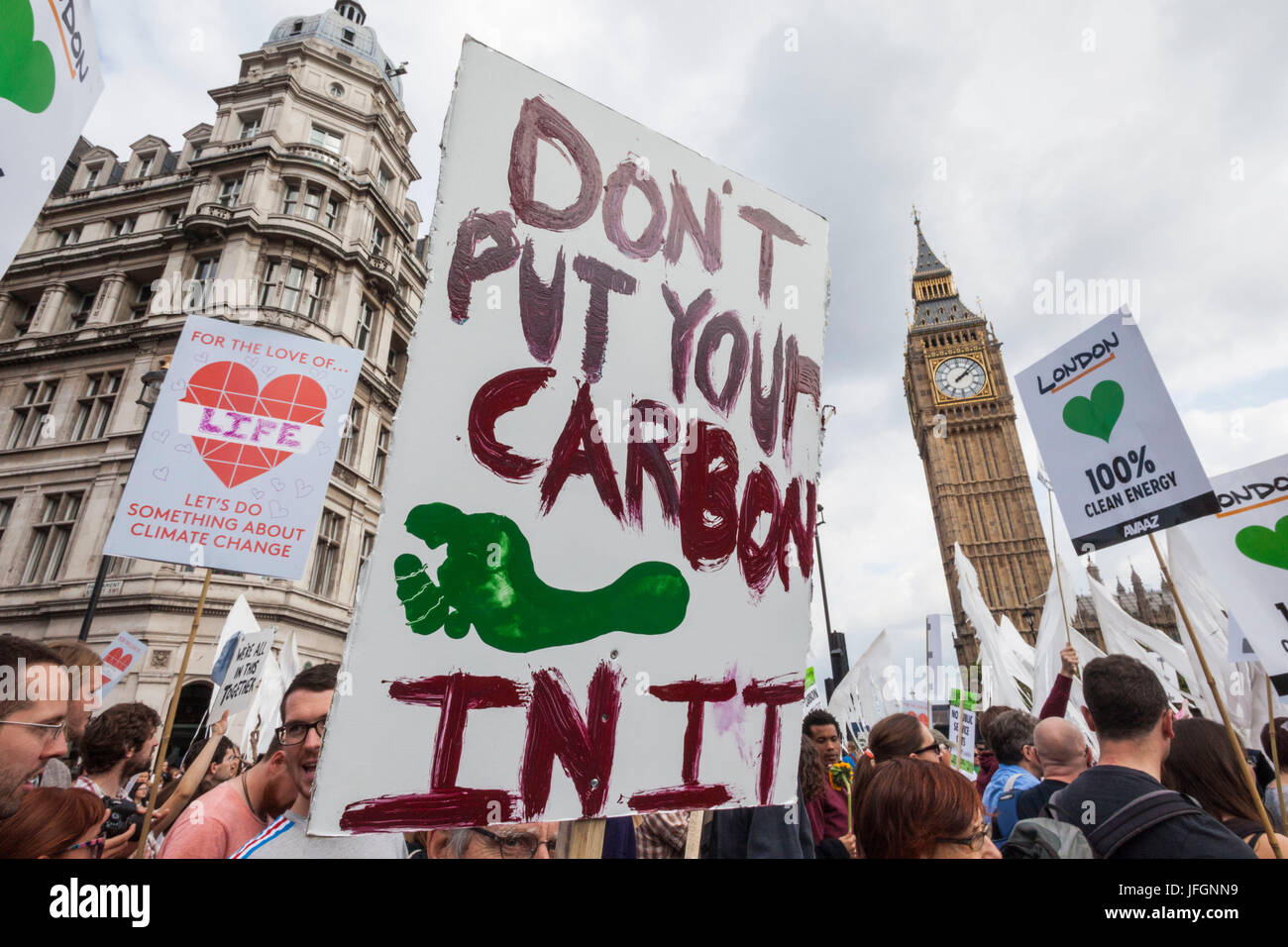 Inghilterra, London, Westminster, Cambiamento Climatico dimostrazione Foto Stock
