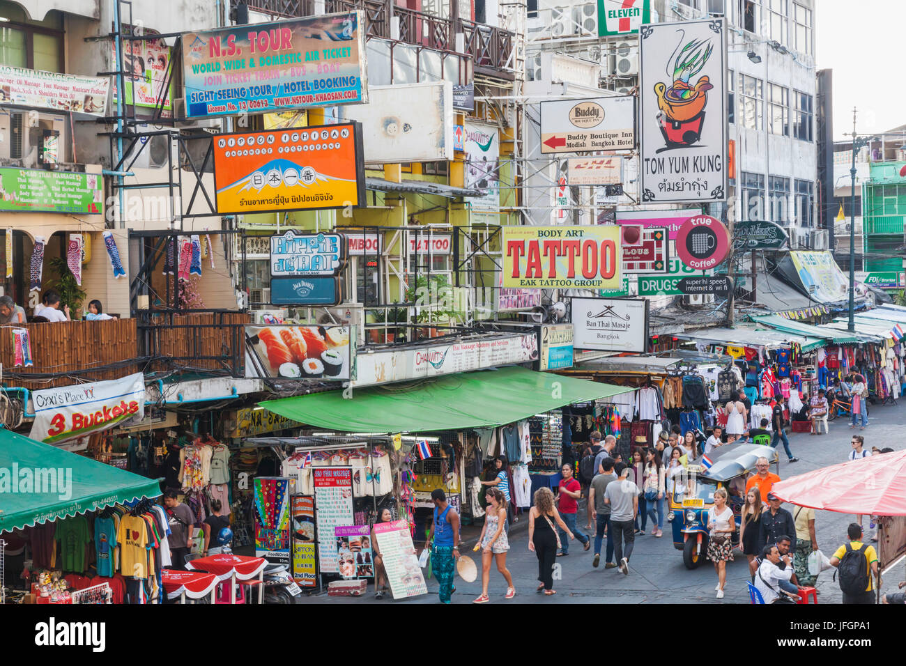 Thailandia, Bangkok, Khaosan Road Foto Stock