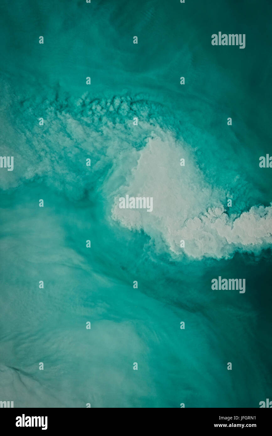 Estuario, riproduzione del colore, riprese aeree, balena lago, fiume Seez, città di balena, Sarganserland, Canton San Gallo, Svizzera Foto Stock