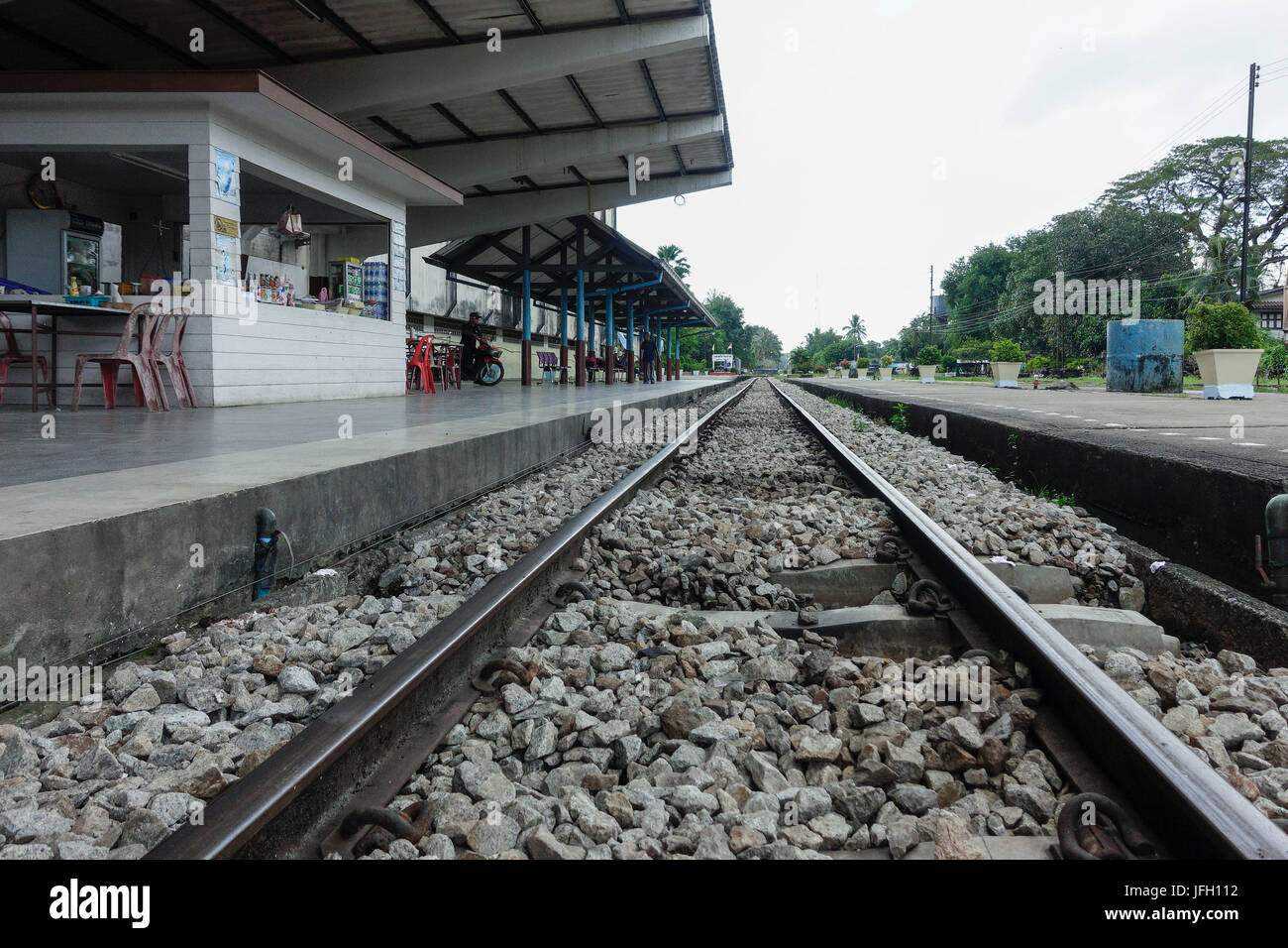 Stazione ferroviaria in Thailandia, Sud-est asiatico Foto Stock