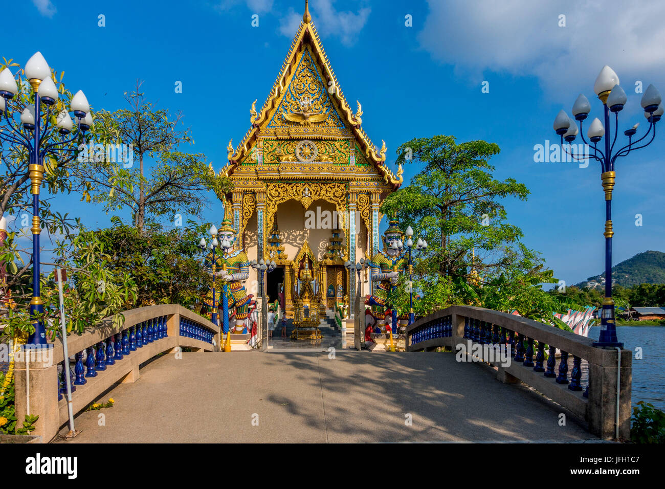 Wat Plai Laem Tempel in Ban Bo Phut, isola di Ko Samui, Thailandia, Asia Foto Stock
