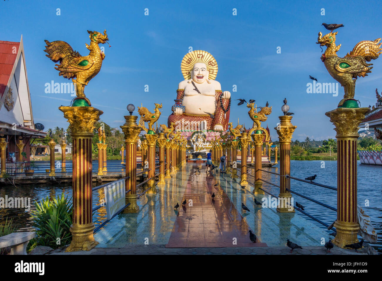 Wat Plai Laem Tempel in Ban Bo Phut, isola di Ko Samui, Thailandia, Asia Foto Stock