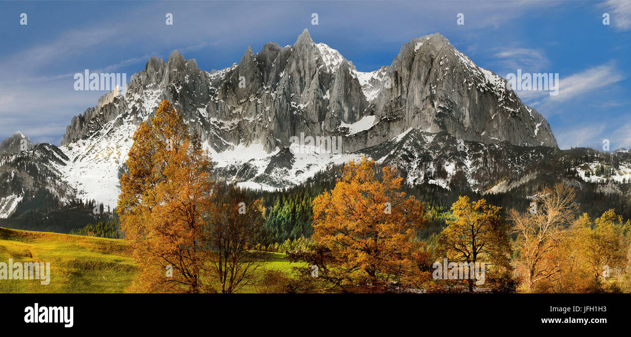 Wilder Kaiser in autunno, in Alto Adige Foto Stock