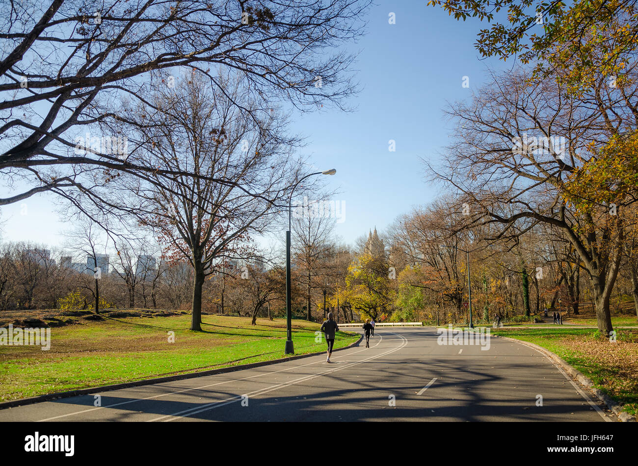 Sport presso il Central Park di New York Foto Stock