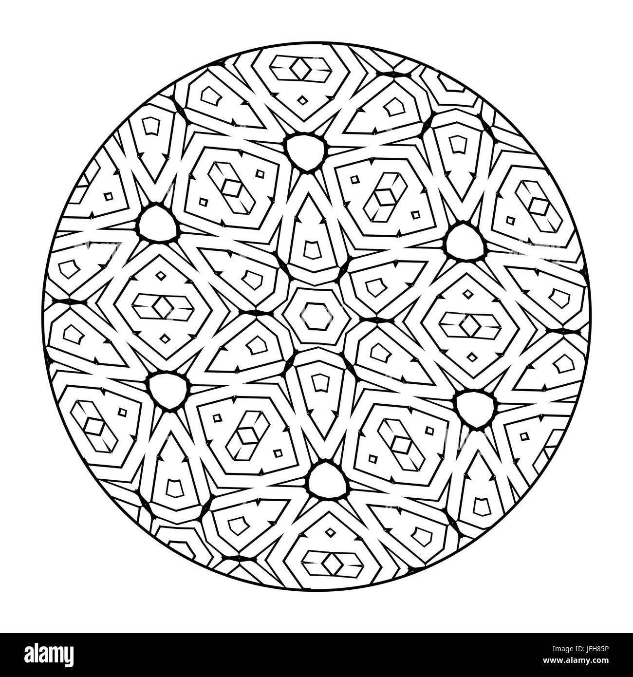 Mandala in bianco e nero Foto Stock