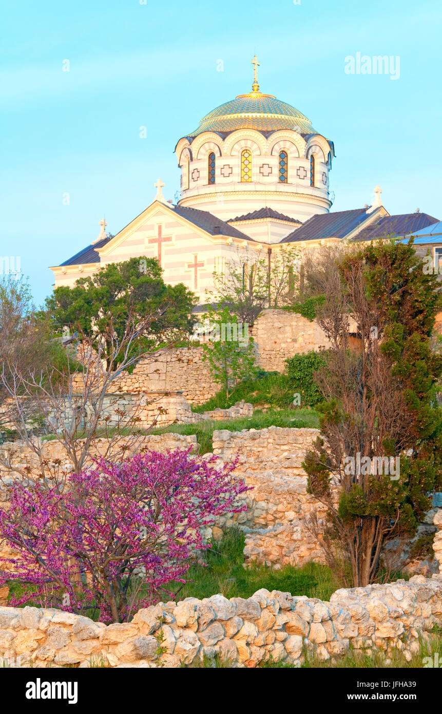 Sera St Vladimir's chiesa cattedrale (Chersonesos, Sebastopoli, Foto Stock