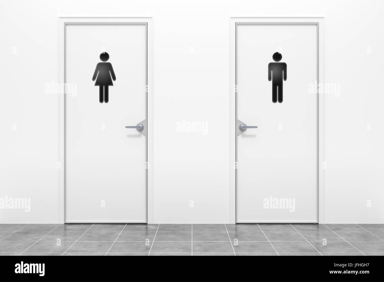 Wc per le donne e gli uomini Foto Stock