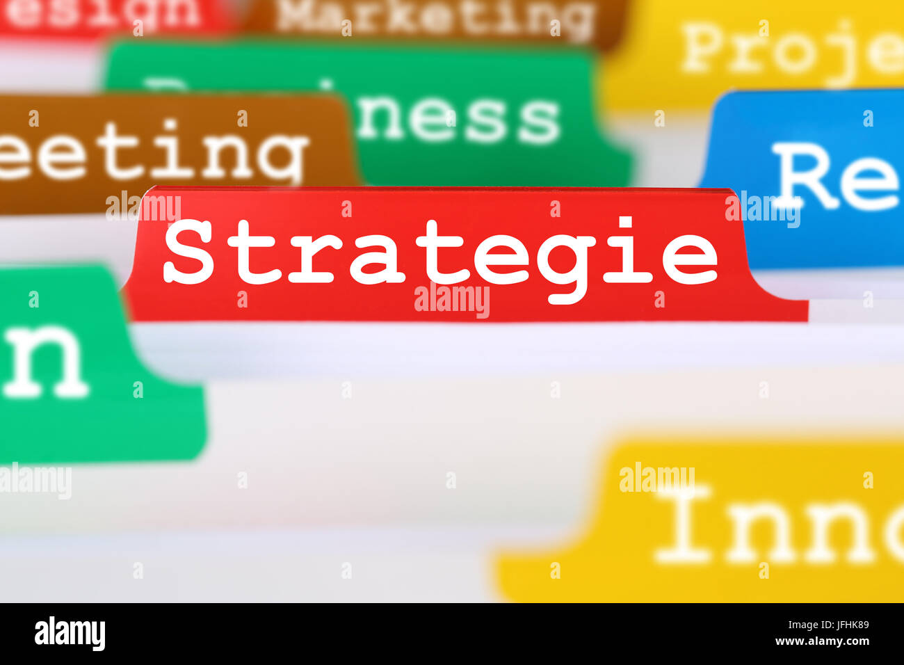 Strategie und Entwicklung einer Firma Registro auf Business Dokumente Foto Stock