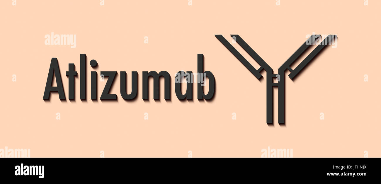 Atlizumab anticorpo monoclonale umanizzato farmaco. Noto anche come tocilizumab. Obiettivi il recettore dell'interleuchina-6 (IL-6R) ed è utilizzato nel trattamento di rh Foto Stock