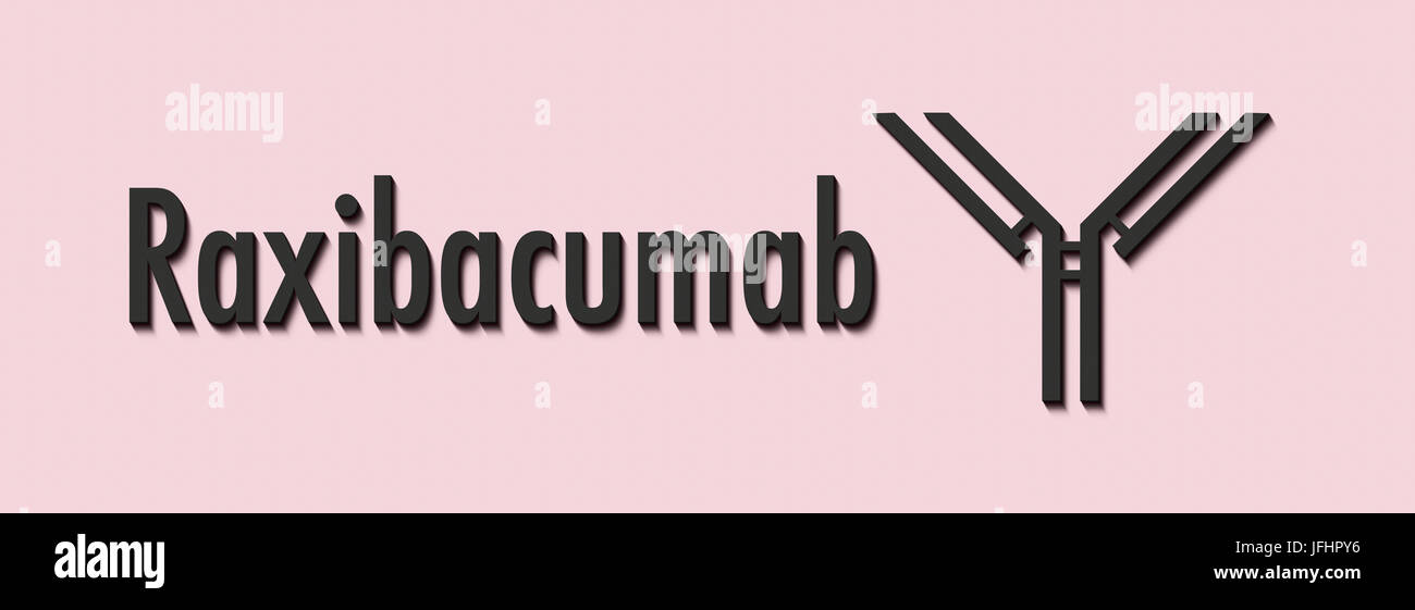 Raxibacumab anticorpo monoclonale farmaco. Obiettivi L'antigene protettivo di Bacillus anthracis ed è destinato per la profilassi e il trattamento di inalazione di un Foto Stock