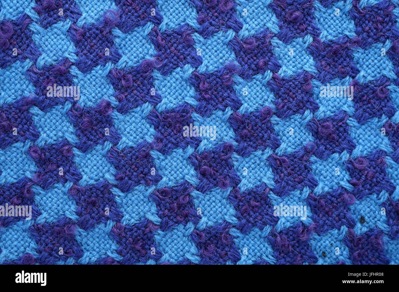Blu e viola lana tweed texture di tessuto Foto Stock