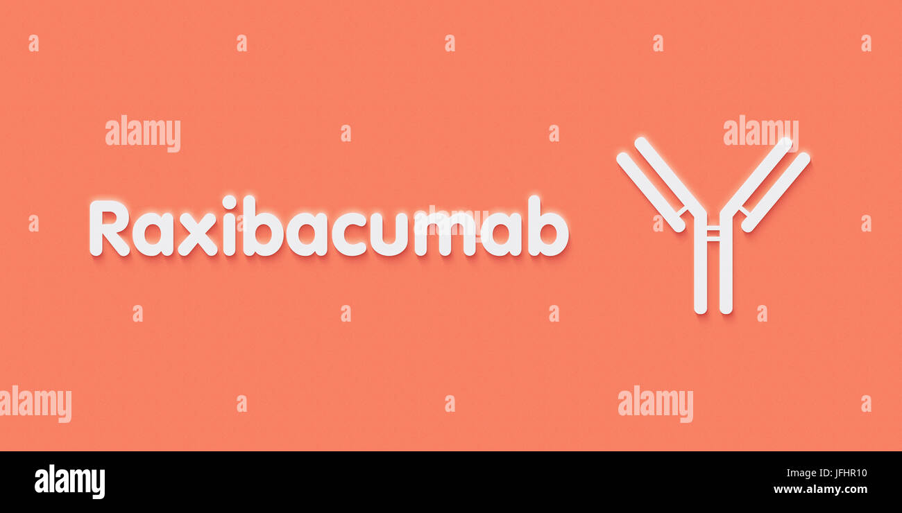 Raxibacumab anticorpo monoclonale farmaco. Obiettivi L'antigene protettivo di Bacillus anthracis ed è destinato per la profilassi e il trattamento di inalazione di un Foto Stock