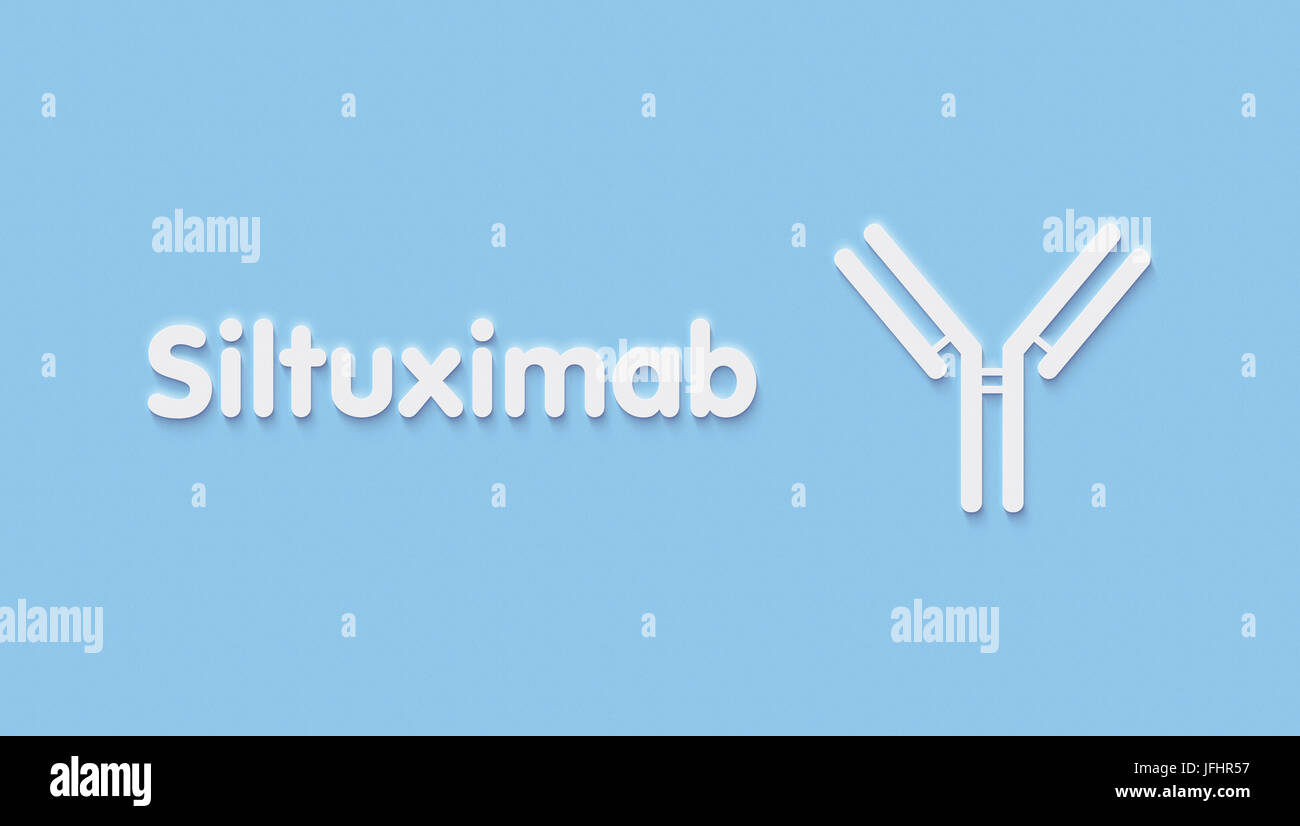 Siltuximab anticorpo monoclonale farmaco. Obiettivi il recettore dell' interleuchina-6 ed è approvato per il trattamento di artrite reumatoide. Nome generico e styliz Foto Stock