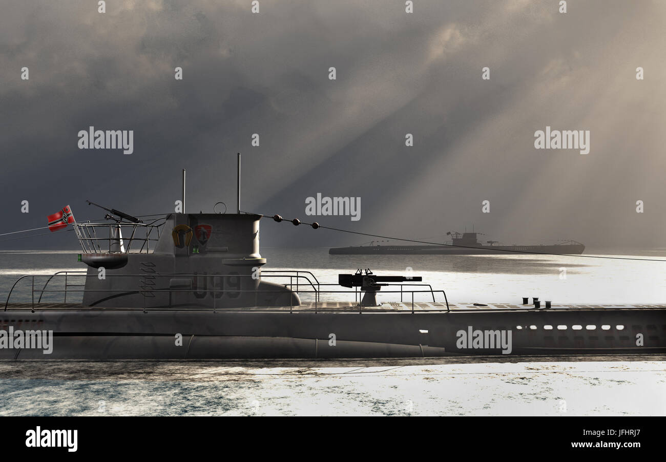 Germania nazista U-Boat. Foto Stock