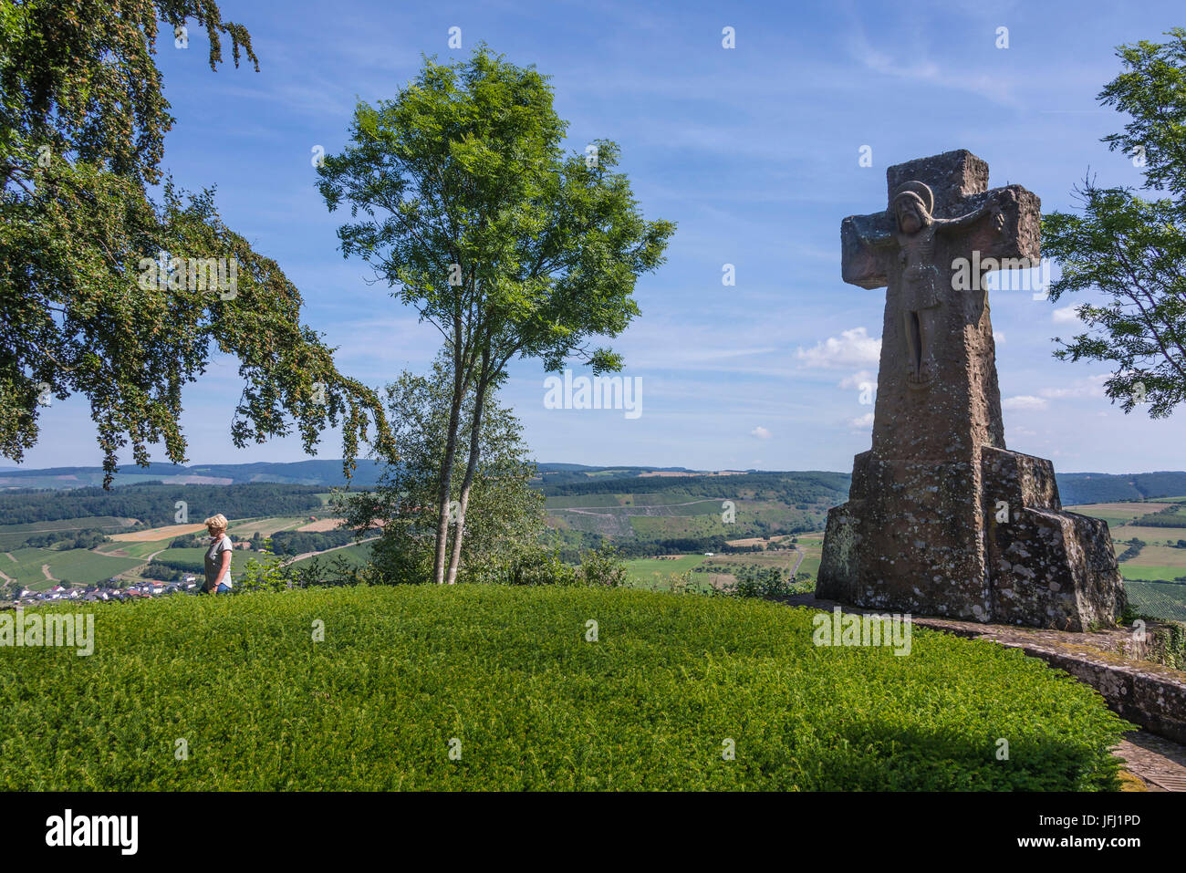 In Germania, in Renania Palatinato, distretto Trier-Saarburg, Kastel-Staadt, Klauses Kastel, croce, Foto Stock