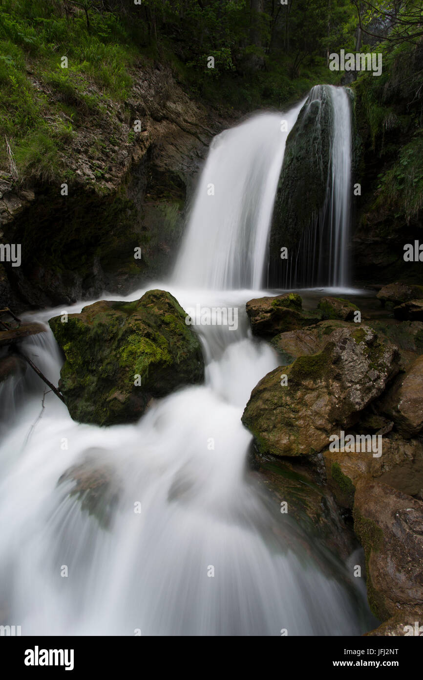 Legno, cascata, rock, Cascades Foto Stock