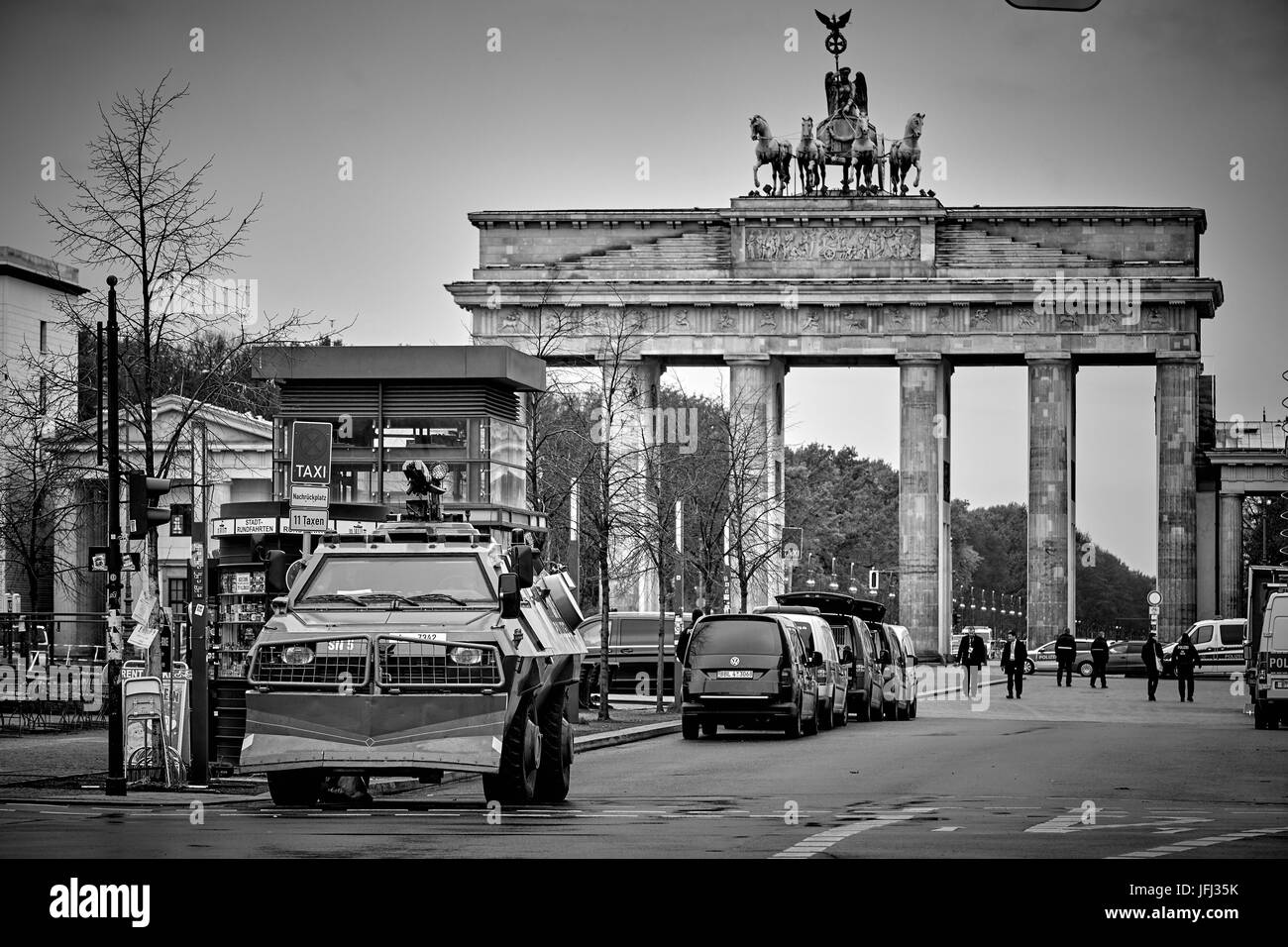 Berlino, la Porta di Brandeburgo durante l'Americano ricevimento ufficiale Foto Stock